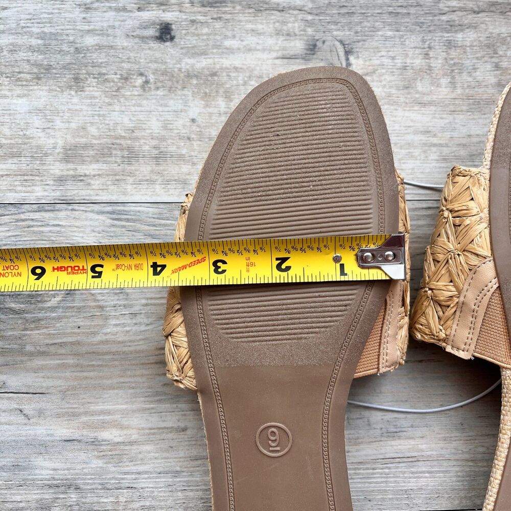 A New Day Woven Raffia Slide Sandals Size 9 Women's Tan Boho Coastal Summer NWT - Picture 8 of 9